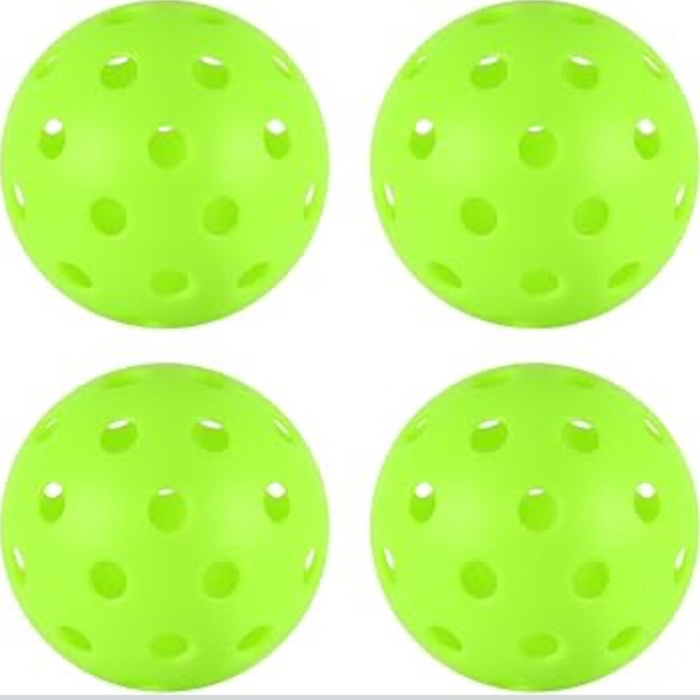 4 pcs Pickleball Balls,40 Hole Outdoor Pickleball balls,8mm Precision Drilled-Sp